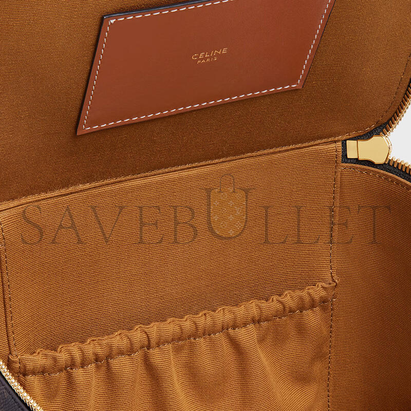 Ce1i*e square vanity case in triomphe canvas and calfskin 4m0942czj.04lu (18*14.5*15cm)